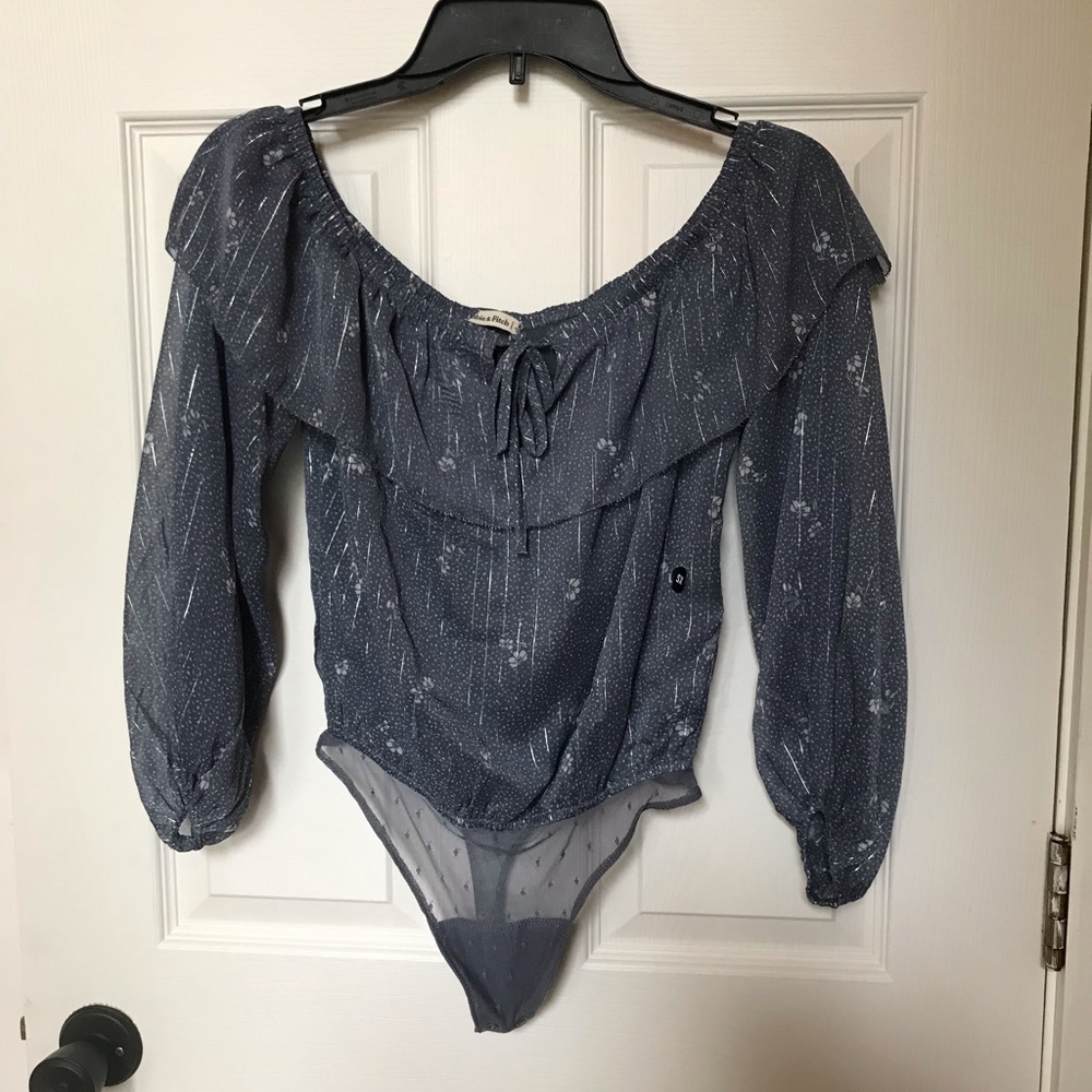 $5/$30- Abercrombie Off the Shoulder Chiffon Bodysuit